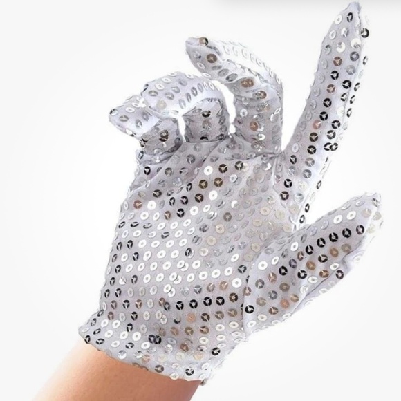 5 SKELETEEN MICHAEL JACKSON RIGHT HAND SEQUINS GLOVE LOT OF 5 NEW WHITE SILVER - Picture 1 of 7